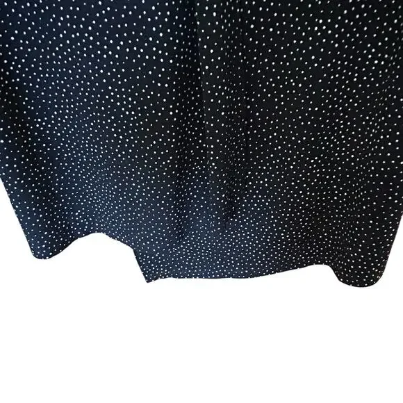 J. JILL Wearever Women’s Black White Polka Dot Faux Wrap Jersey Dress Size PL - Picture 6 of 12